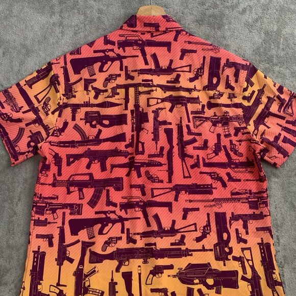RETRO RIFLE Shirt Mens Large The Arsenal Hawaiian Short Sleeve Button Up Casual - Picture 8 of 8